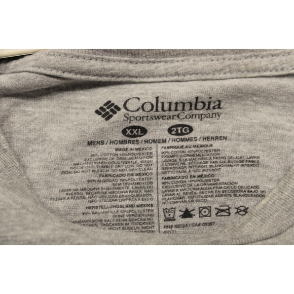Columbia American Flag Fishing Graphic T-Shirt Men XXL Short Sleeve Gray Crew - Picture 6 of 7